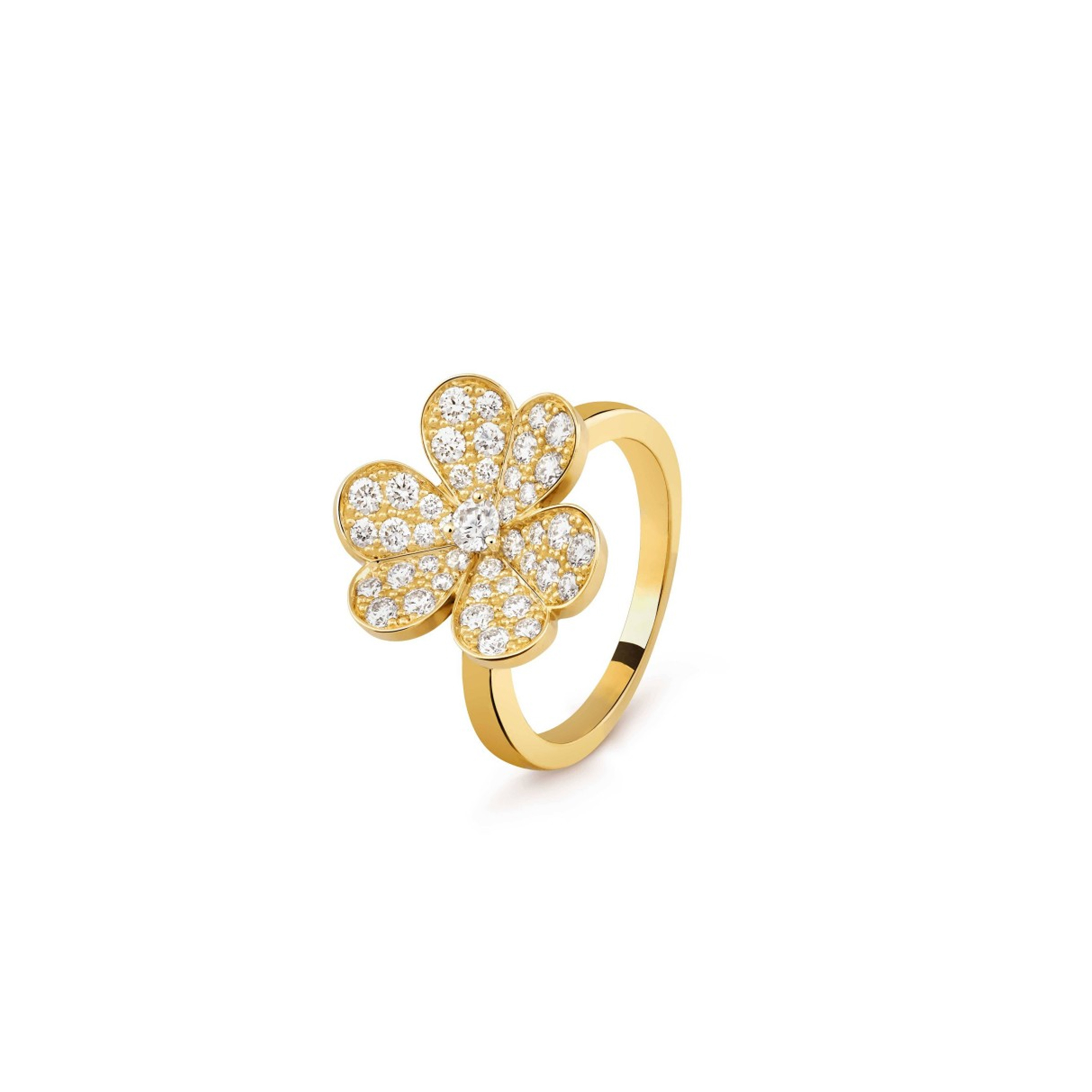 V*N CL*F arpels frivole ring, 1 flower, small model - yellow gold, diamond  vcarp2v000